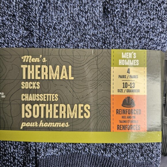💥$10 ADD ON - 💫NWT Mountain Ridge Men's Thermal Blue Socks 4 Pack Size 10-13 - Picture 5 of 7